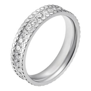 欧美满天星满钻戒指女冷淡风轻奢高级小众设计白金素圈排钻食指环