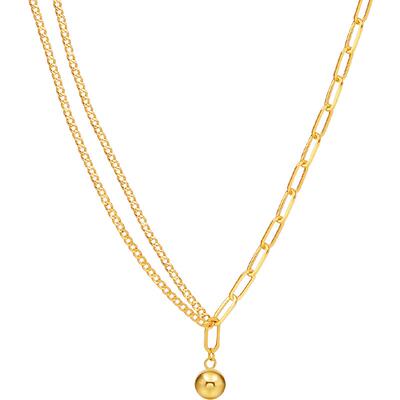 FENS珠宝18K金项链AB双链女叠戴