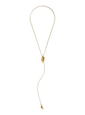 时尚做旧长款链条项链黄铜镀金女