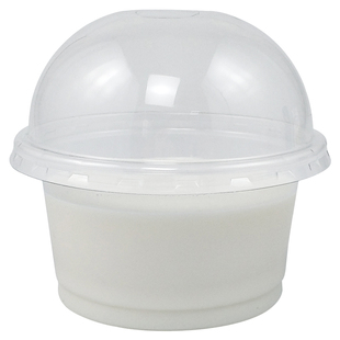 一次性汤杯双皮奶布丁杯外卖打包汤碗带盖透明塑料碗平盖拱盖批发