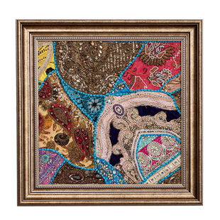 异丽东南亚民族风绣品挂画印度波西米亚风格刺绣拼布墙面装饰壁画