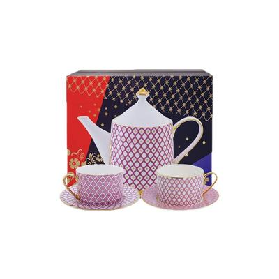 俄皇LOMONOSOV骨瓷欧式咖啡杯碟礼盒装STAR粉色系列下午茶茶具