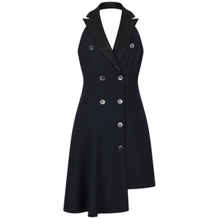 宝姿PORTSPURE女装春季修身无袖气质露背连衣裙RT8D042KWQ046