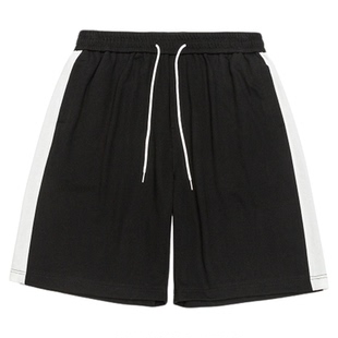 GOGOSOON夏季新款男短裤280g直筒宽松侧条纹百搭系带休闲五分裤Q