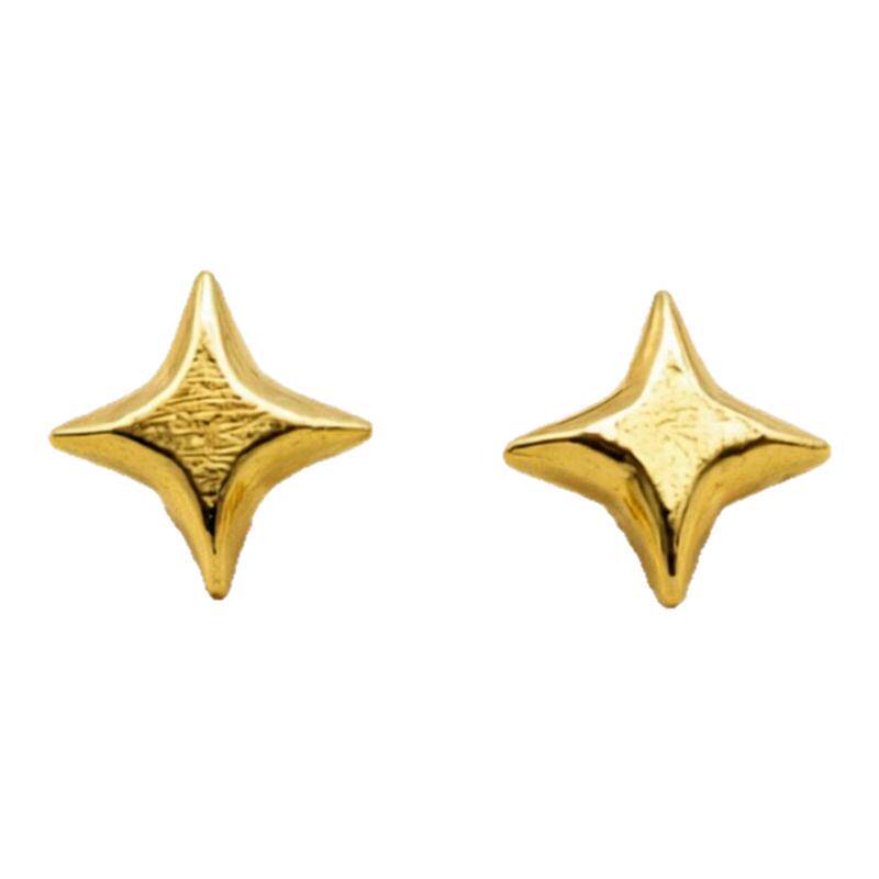 justgold镇金店星星黄金足金耳钉计价1330191Y