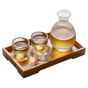 日式玻璃酒具清酒壶套装黄酒温酒器烫酒壶家用分酒器锤纹杯白酒杯