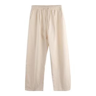 秋冬休闲裤男宽松直筒裤男生日系米白工装裤子男款宽松阔腿裤长裤