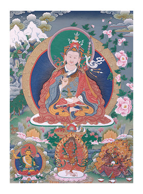 莲花生大师DIY线稿唐卡涂色