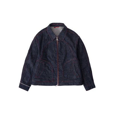 明线撞色复古牛仔外套