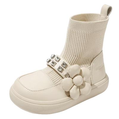 百丽女童秋季时尚公主袜靴