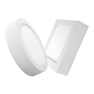 led超薄明装筒灯圆形三色阳台卧室过道玄关格栅免开孔吸顶灯中性