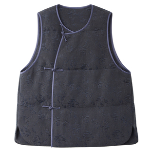 限量-布小匠丝棉香云纱显瘦夹棉马甲女款2025新款冬季中式马夹