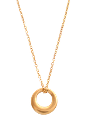 极简法式时髦金圈圈钛钢项链女