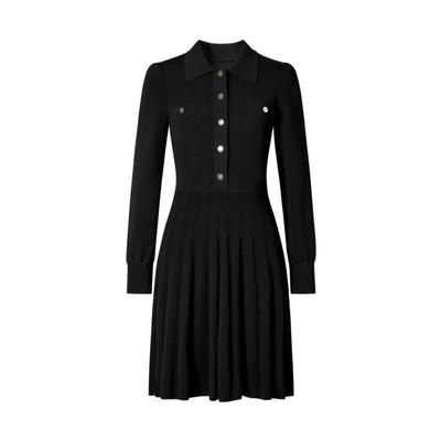 翻糖色曲珠纱针织套头毛衫连衣裙