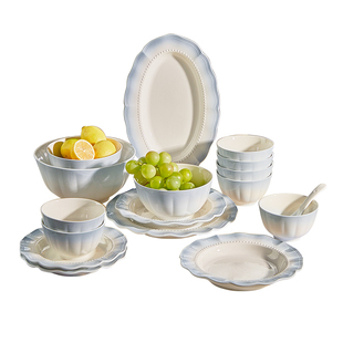 法式餐具套装碗碟家用2026新款高颜值陶瓷碗盘碗具乔迁礼物碗筷子