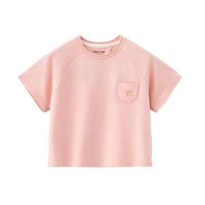 小黑托昵女童长绒棉透气短袖T恤