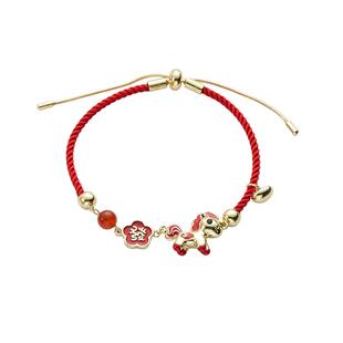 三福红绳寓意马手链单条 节日氛围感趣味饰品首饰配饰854465