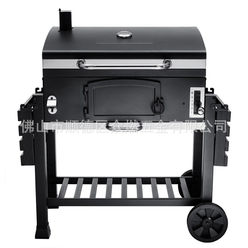 美式大号木炭烧烤炉 别墅烧烤架 铸铁烤网Portable Charcoal BBQ