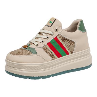 内增高拼接厚底系带休闲阿甘鞋33