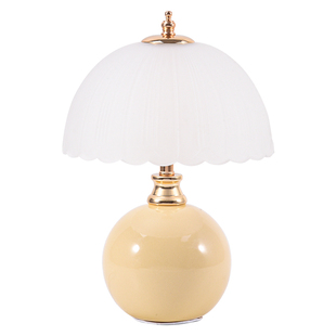 奶油水母台灯卧室床头柜灯轻奢高级感2025新款高端主卧氛围小夜灯