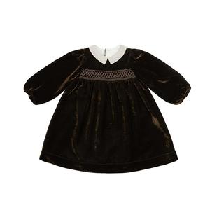 benebene韩国童装秋季新品女童天鹅绒连衣裙儿童A字裙公主裙