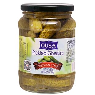 欧萨俄式酸黄瓜680g原装进口正宗腌小青瓜罐头俄罗斯酱瓜汉堡配菜