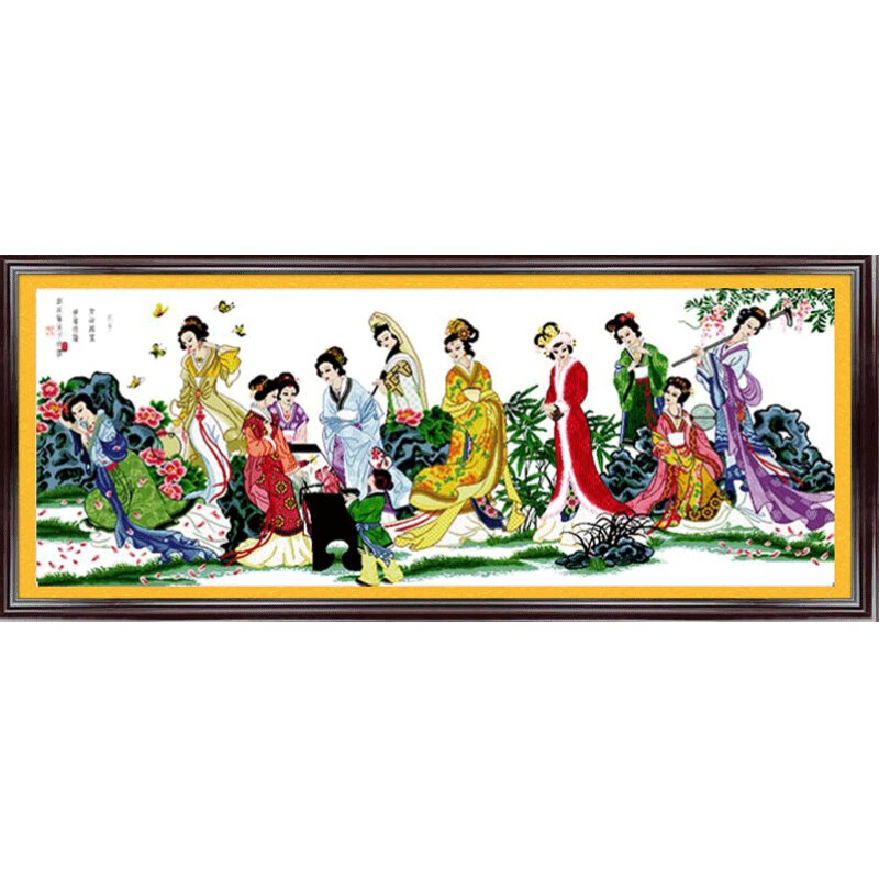 红楼十字绣新款大幅古风十二金钗