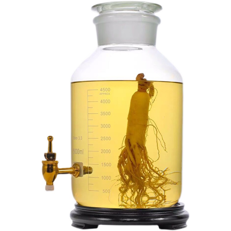 加厚高硼硅專用酒瓶泡酒玻璃瓶密封酒壇帶龍頭10斤20家用藥酒空瓶