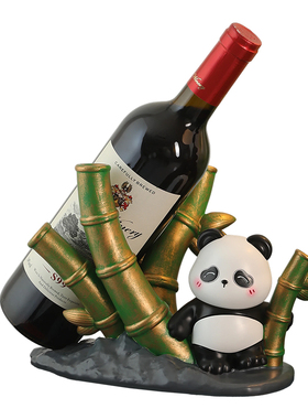 熊猫文创节节高升红酒架摆件礼物