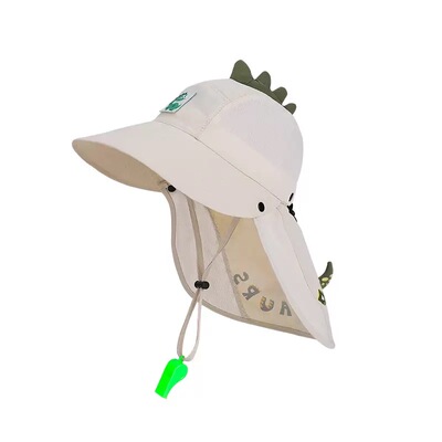 夏季儿童恐龙披肩大檐防晒帽