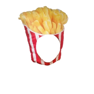 日韩ins创意爆米花头套搞怪食物薯条帽子儿童表演拍照道具礼物女