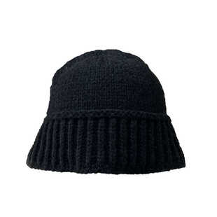 韩系拼色针织渔夫帽子女百搭护耳防寒套头大头围毛线帽男遮脸盆帽