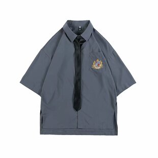 dk衬衫男短袖制服全套学生领带衬衫男生纯白学院风日系原创jk套装