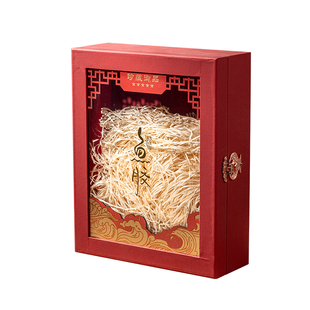 鱼胶包装盒高档红色窗花半斤一斤赤嘴北海黄花胶通用礼品盒空盒子