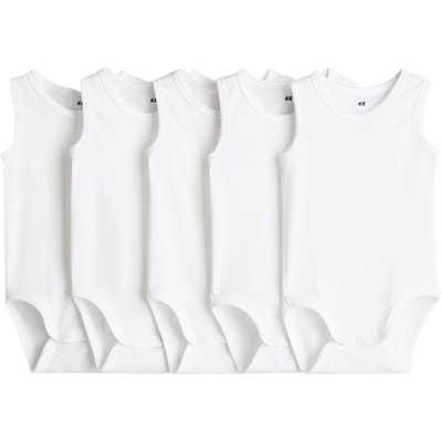 HM童装男婴女婴连身衣5件装夏季薄款婴儿新款无袖哈衣1088019