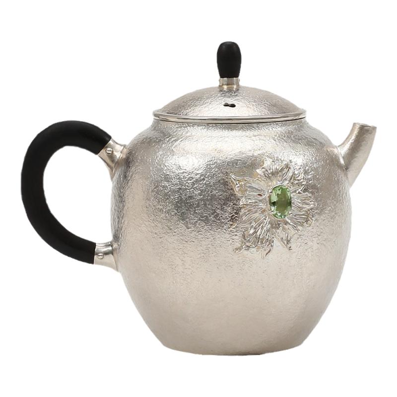 中式家用泡茶壶999纯银