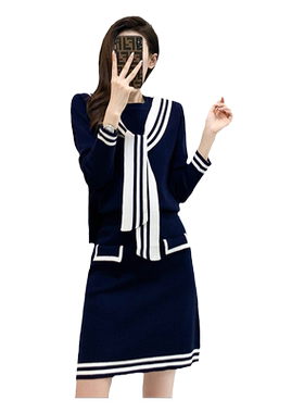 高级感小香风毛衣针织套装裙子女