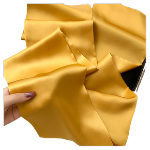 纯黄色真丝桑蚕丝小长条方巾丝巾女搭配衬衫职业装饰脖子领带丝带