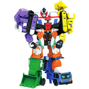 变形汽车玩具金刚合体机器人男童工程车拼装机甲少儿益智儿童礼物