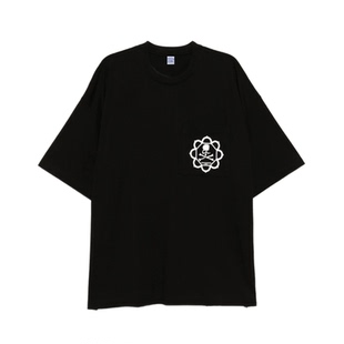 mmj重磅纯棉太阳骷髅头黑色短袖T恤男宽松印花圆领半袖上衣潮牌