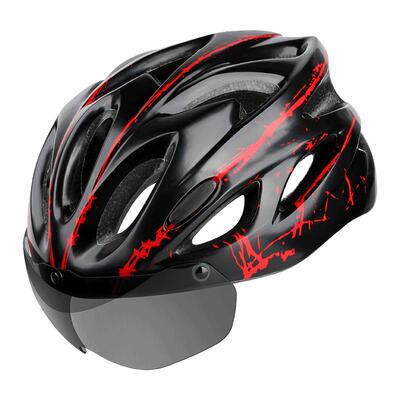 专业山地自行车头盔风镜一体帽子