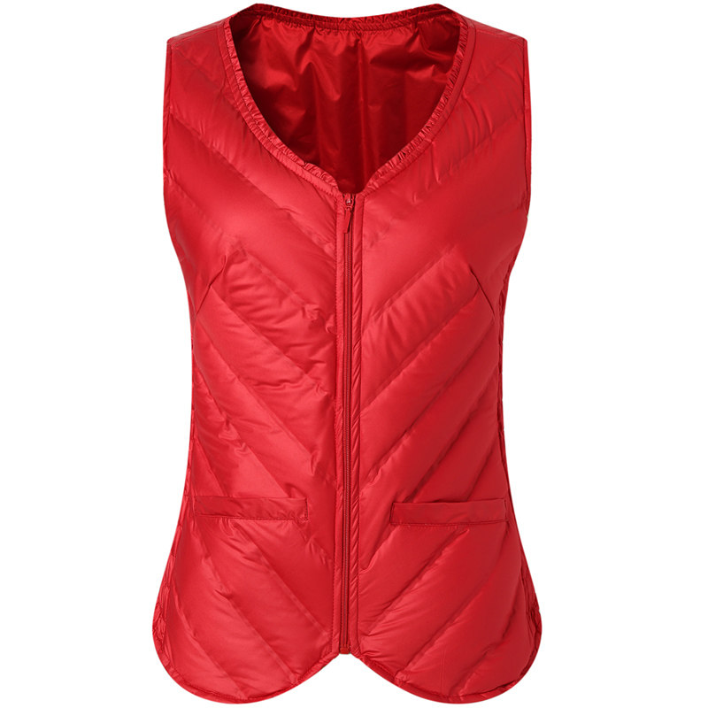 无缝羽绒马甲女冬季轻薄内穿修身保暖短款羽绒服大码羽绒背心马夹