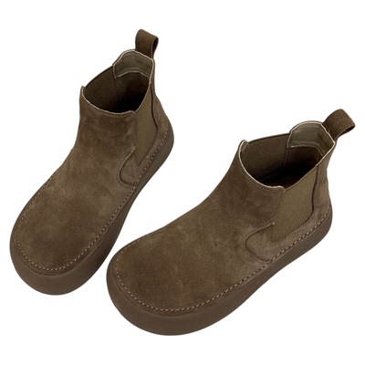 TTRR翻毛皮马丁靴女厚底加绒短靴