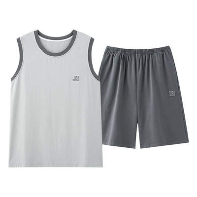 夏季无袖短裤套装睡衣莫代尔