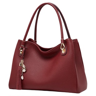 头层牛皮2026新款潮真皮中年妈妈包手提单肩女士包软皮休闲大容量