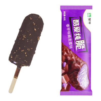 5支蒙牛酷爱纯脆雪糕草莓香草香芋味袋装脆皮冰淇淋网红冰棍批发