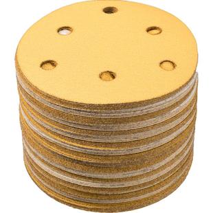 进口五寸六孔干磨砂纸打磨抛光汽车5寸6孔圆形自粘植绒圆盘240目