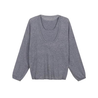 圆领早秋氛围穿搭针织衫上衣套装