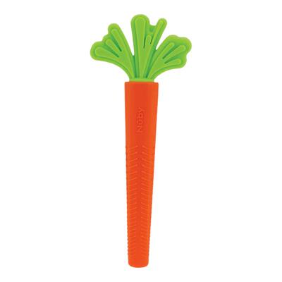 Nuby努比胡萝卜香蕉全硅胶长管牙胶宝宝防吃手婴儿磨牙