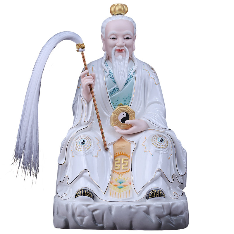 陶瓷鸿钧老祖像家用客厅供奉摆件